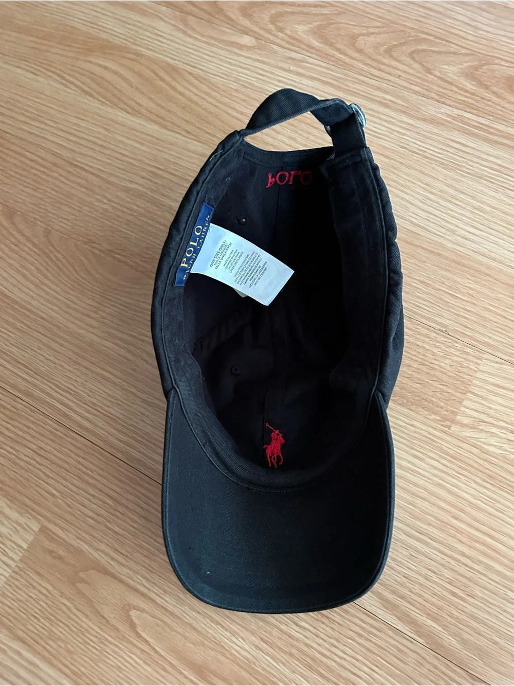 Polo Ralph Lauren Black Red Logo Classic Cap OS